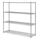 25φスチールラックセット 4段 1515 SR-1515 メッキ 幅150x奥行45x高さ150cm エイ・アイ・エス