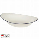 渕彩 クリーンコートカレー・パスタ皿 ホワイト&ネイビー K-6337 パスタ皿 パール金属