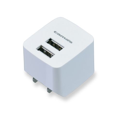 コンセントチャージャー 2.4A 2ポート 最適充電 TA77UW tama コンセントチャージャー 2.4A 2ポート 最適充電 TA77UW tama