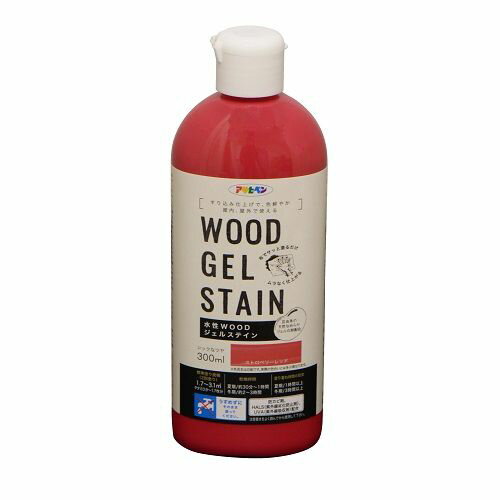 水性WOODジェルステイン 300ml ストロベリーレッド アサヒペン