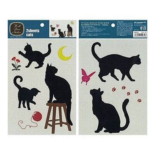 ウォールデコステッカー ネコ A5 2枚入り DWS22 ネコ A5 2枚入り S＆Cコーポレーション