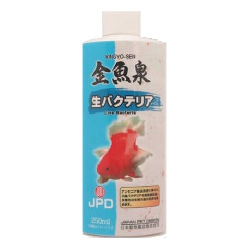 アンモニア除去能力に優れた、特殊な光合成細菌です。 ●高濃度で生きたまま製品化しているので、水槽内で素早く活動し、水の浄化を行います。 ●日本動物薬品の金魚泉 250mlをDCMでは販売しております。その他の魚用品も多数取扱っております。 ●内容量：250ml。 ●観賞魚用水質調整剤。