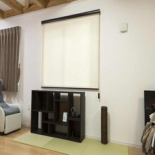 カバー付 ロールスクリーン エクシヴ ナチュラルタイプ 天然調ベージュ 135×220cm 天然調ベージュ 135×220cm フルネス