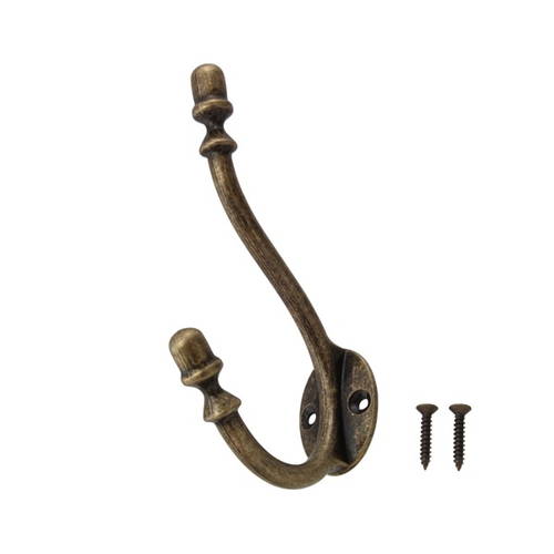 58643 スタイリッシュ飾金物 ダブルコートフック ゴールド 00058643-001 ハイロジック