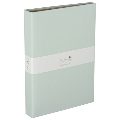 無線綴式3段ポケットアルバム/L判240枚 A-HR3P-101-B ミントブルー ハルマー