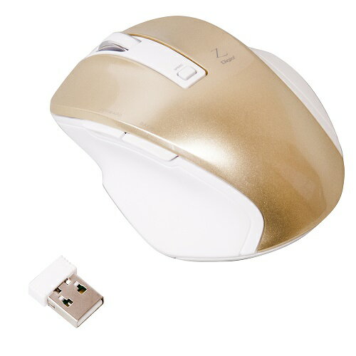 小型無線5ボタンBlueLEDマウス MUS-RKF119GL ゴールド Digio2
