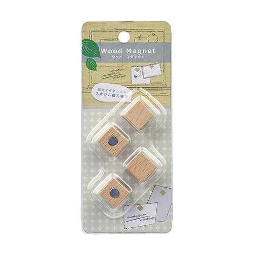 ウッドマグネット WMG-102NM 角形 4個入り Nakabayashi