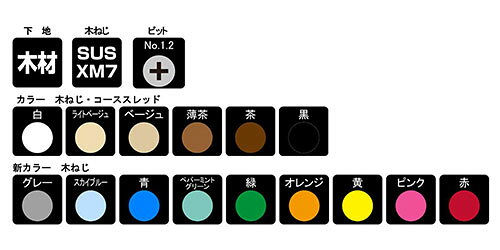 ネジカラー ステンレス 木ねじ 皿頭 10179121 ライトベージュ DxdxL(mm):7.0x3.5x32 ダイドーハント