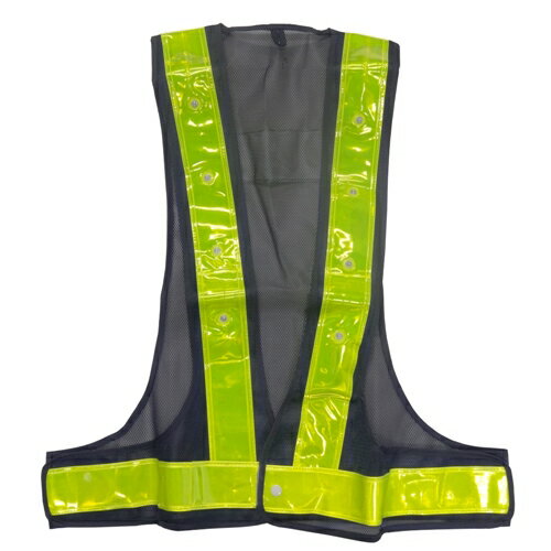 LED安全ベスト キングサイズ 5916515 紺地・黄 紺地・黄 F 役立〜ツ