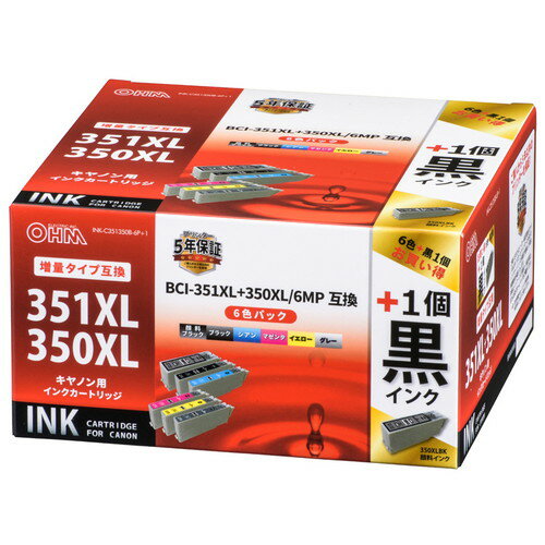 Υߴ BCI-351XL+350XL/6MP ֥å2+5 INK-C351350B-6P+1 OHM