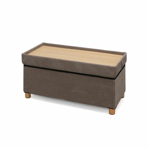 脚付き収納スツール ワイド ASSTW-76 グレー (約)幅760×奥行380×高さ350mm。 アイリスオーヤマ