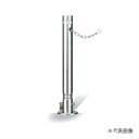 車止め ステンレス製 上下式 φ76.3x700 スプリング付 鎖内蔵タイプ(南京錠付) UD0770SCL Φ76.3×700/スプリング付/チェーン内蔵/南...