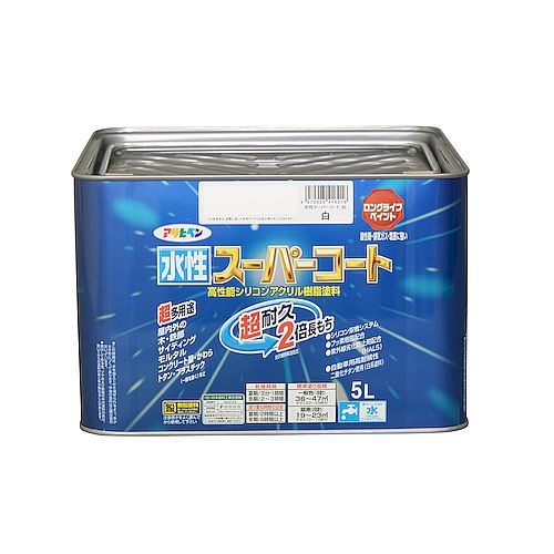 水性スーパーコート 5L 白 白 アサヒペン