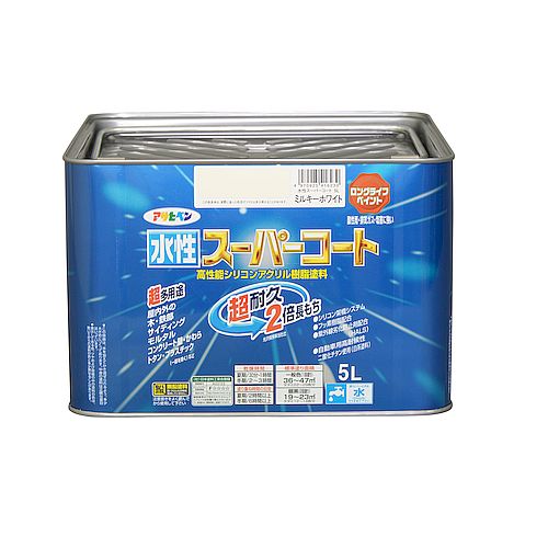 水性スーパーコート 5L ミルキーホワイト アサヒペン