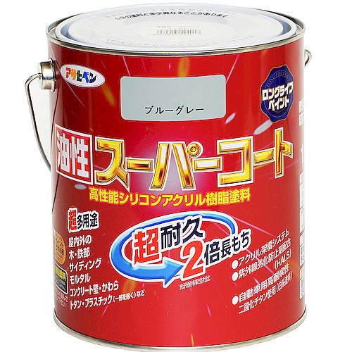 樂天商城 - 油性スーパーコート 0.7L ブルーグレー アサヒペン