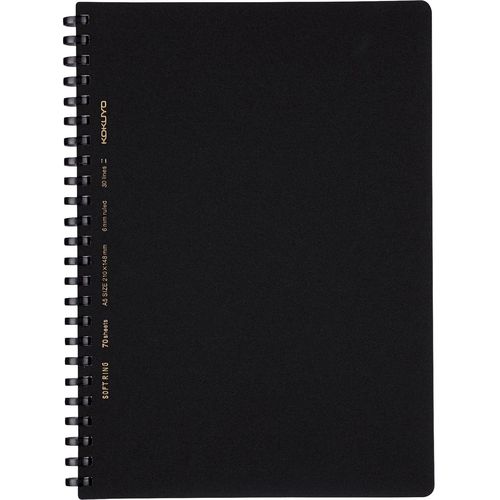 ソフトリングノート B罫70枚A5 ス-SV437B-D A5 B罫 黒 Campus