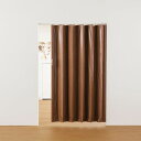 つっぱり木目調アコーデオンドア ブラウンウッド ブラウンウッド 100×174cm フルネス