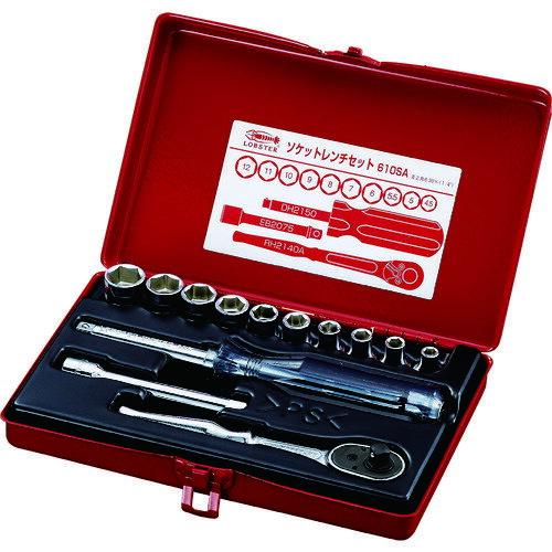 ソケットレンチセット 差込角6．35mm 6角 610SA エビ