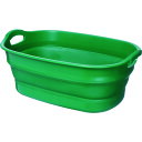 折りたたみタライ 水抜栓付 グリーン 23L TORT-GN グリーン TRUSCO
