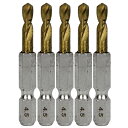 六角軸チタンコーティング鉄ドリル 極短 メチャみじ 4.5mm 5pcs サイズ:4.5mm SK11