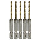 六角軸チタンコーティング鉄ドリル 微短 チョイみじ 2.5mm 5pcs サイズ:2.5mm SK11