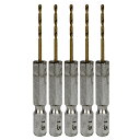 六角軸チタンコーティング鉄ドリル 普通 適長 ノーマル 1.5mm 5pcs サイズ:1.5mm SK11