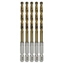 六角軸チタンコーティング鉄ドリル 普通 適長 ノーマル 5.0mm 5pcs サイズ:5.0mm SK11
