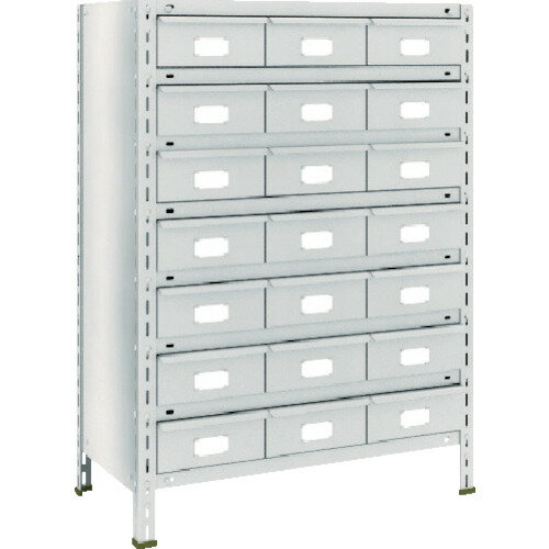 軽量棚 875X450X1200 スチール引出 大X21 ネオグレー 43X-808B7 TRUSCO