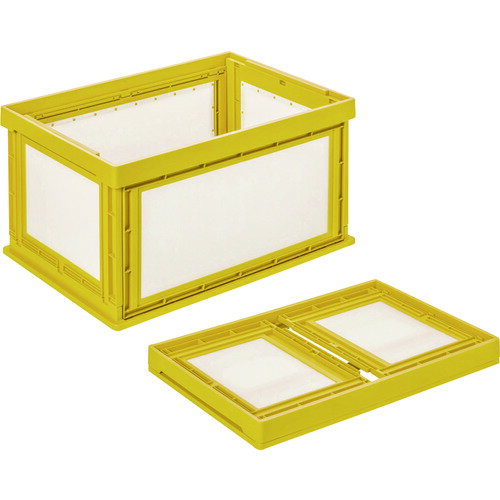 プラダン折畳みコンテナ パタコン NM-80 イエロー 50091-NM80-YE KUNIMORI