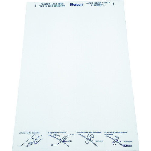 レーザープリンタ用光ファイバー用旗型ラベル ポリオレフィン 白 500枚入 F102X220FJJ パンドウイット