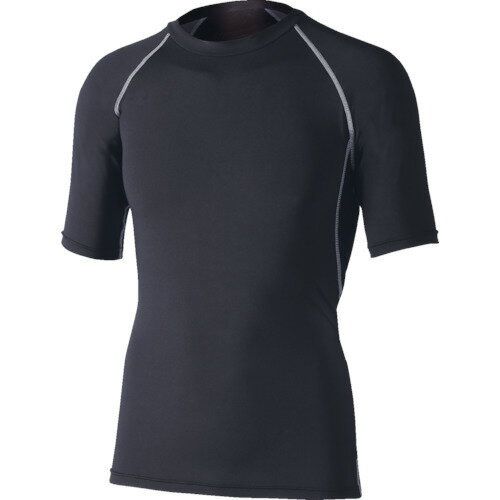 冷感・消臭パワーストレッチ半袖クルーネックシャツ ブラック×迷彩 JW628BKMEM M おたふく