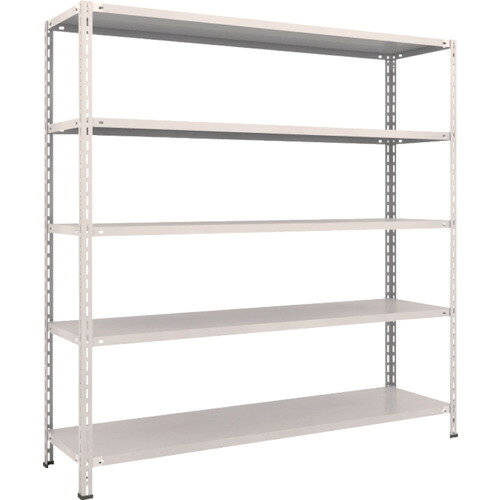 軽量棚 中棚ボルトレス型1800X450X1800 5段 ネオグレー L66X-15 TRUSCO