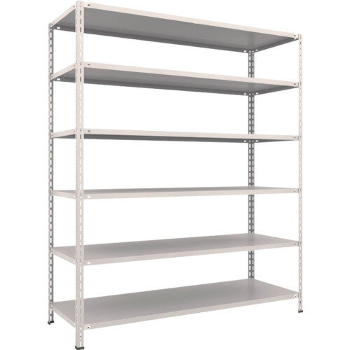 軽量棚 中棚ボルトレス型1800X600X2100 6段 ネオグレー L76W-16 TRUSCO