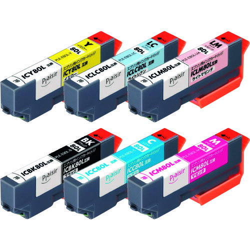 �ץ쥸���� EPSON IC6CL80L�б� 6���ѥå� PLE-E80L-6P ���쥳��