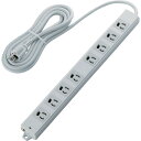 RoHS対応 工事用 8個口3ピン抜け止めタップ 3m T-WRMK3830LG/RS グレー 3m エレコム