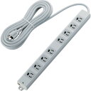 RoHs準拠 抜け止 3P T-WRM3850LG/RS グレー 8個口 マグネット 5m エレコム(2)