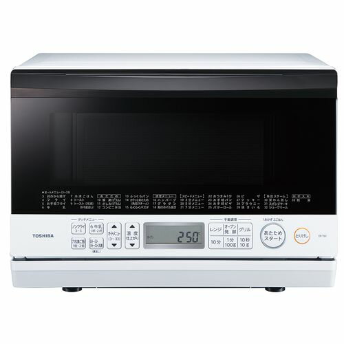 東芝 電子レンジ TOSHIBA スチームオーブンレンジ ER-T60W ホワイト 23L フラットテーブル スチーム オーブン グリル 自動メニュー 石窯 省スペース ヘルツフリー おしゃれ 一人暮らし あたため 解凍 新生活 単身