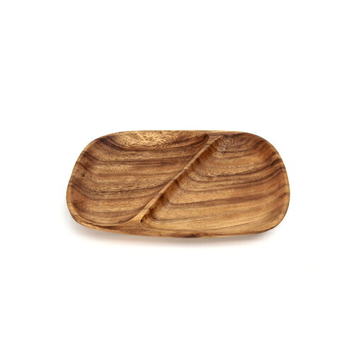 アカシアレクタングルトレー 2仕切リ付 30149 不二貿易