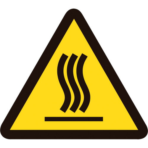 製品における危険性や指示、警告の明示に。 表示内容:高温(熱い面)マーク。取付仕様:粘着シール。縦(mm):44。横(mm):50。サイズ:一辺50mm。厚さ(mm):0.09。 使用用途を守ってご使用ください。日時指定はお受けできません。