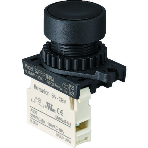 押しボタンスイッチ Φ25 1b 黒 25P1BMBK TRUSCO