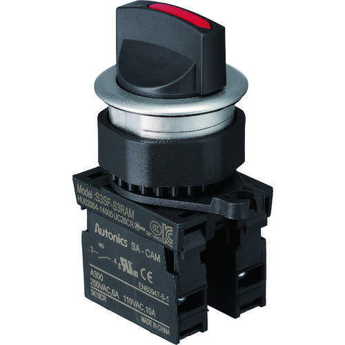 セレクタスイッチ Φ30 90°2ノッチ 1a 赤 30S-902-1A-R TRUSCO