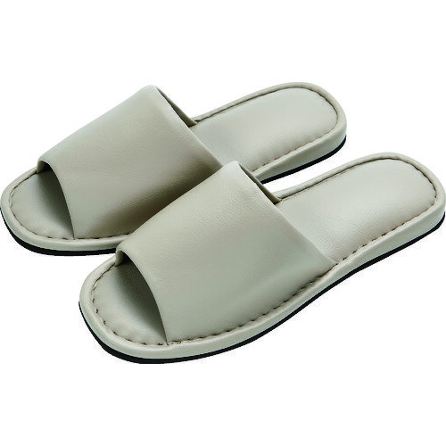 フェイクレザー前開きスリッパ フリー ベージュ FLSLBE ベージュ TRUSCO