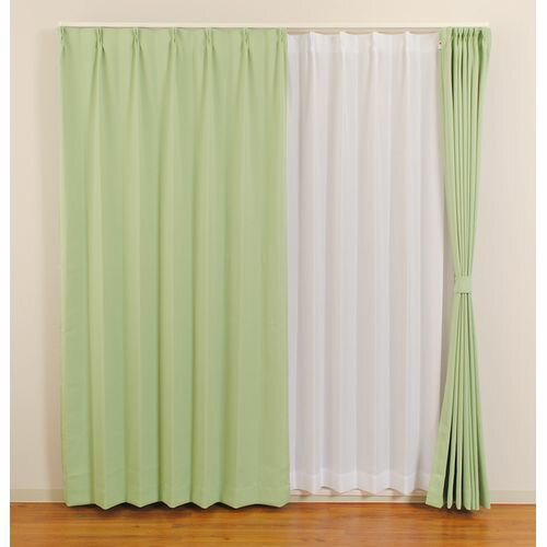 厚地カーテン ベルーイ 1枚入 グリーン 幅150cm×丈178cm ユニベール