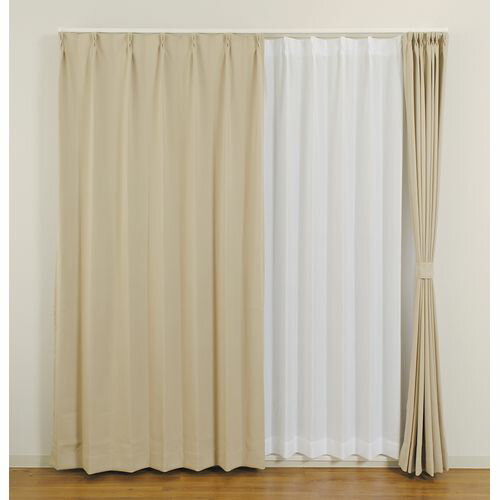 厚地カーテン ベルーイ 2枚入 ベージュ 幅100cm×丈210cm ユニベール