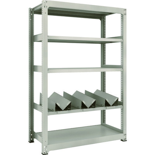 一斗缶ラック スチールラック M3型中量棚 W1200×D571×H1800 5段 単体 缶受×3付 M36465KU3 TRUSCO