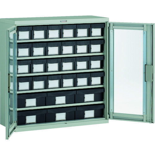 バンラックケース L型 両開き扉 導電引出小X24 大X6個 TD305L-24S6L TRUSCO