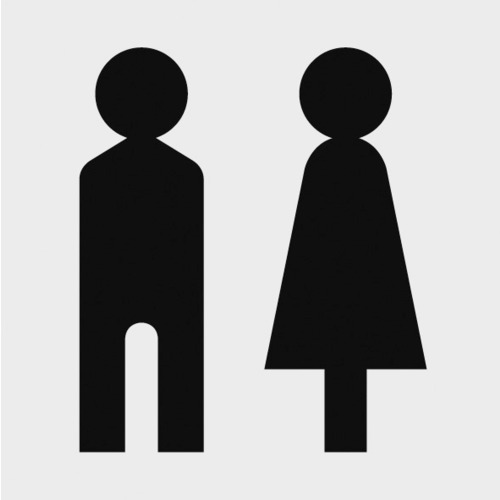 マークステッカー 「トイレ」マーク 透明地 黒文字 1枚入 TSN100M3TM TRUSCO