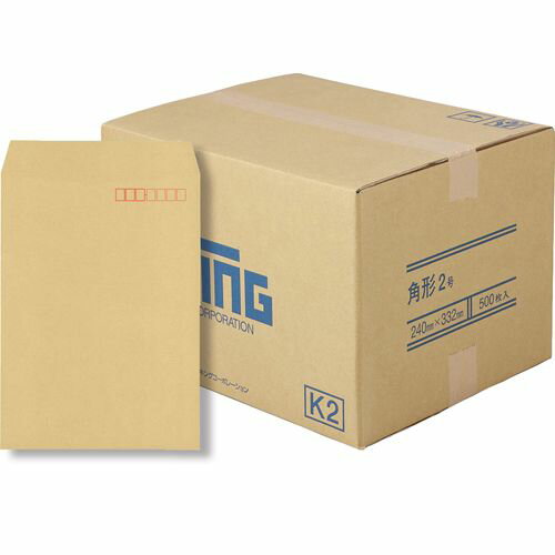 【ケース販売】角2封筒 オリンパス 85g/m2 枠付 センター貼 エルコン 70423 KING