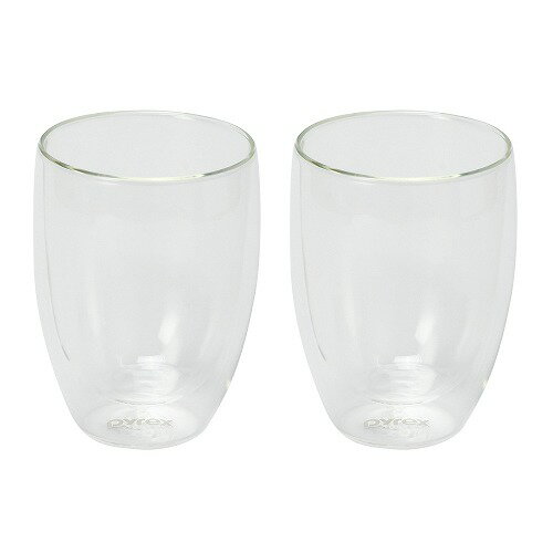 PYREX ダブルウォールグラス350ml 2pcs CP-8539 パール金属