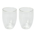 PYREX ダブルウォールグラス350ml 2pcs CP-8539 パール金属